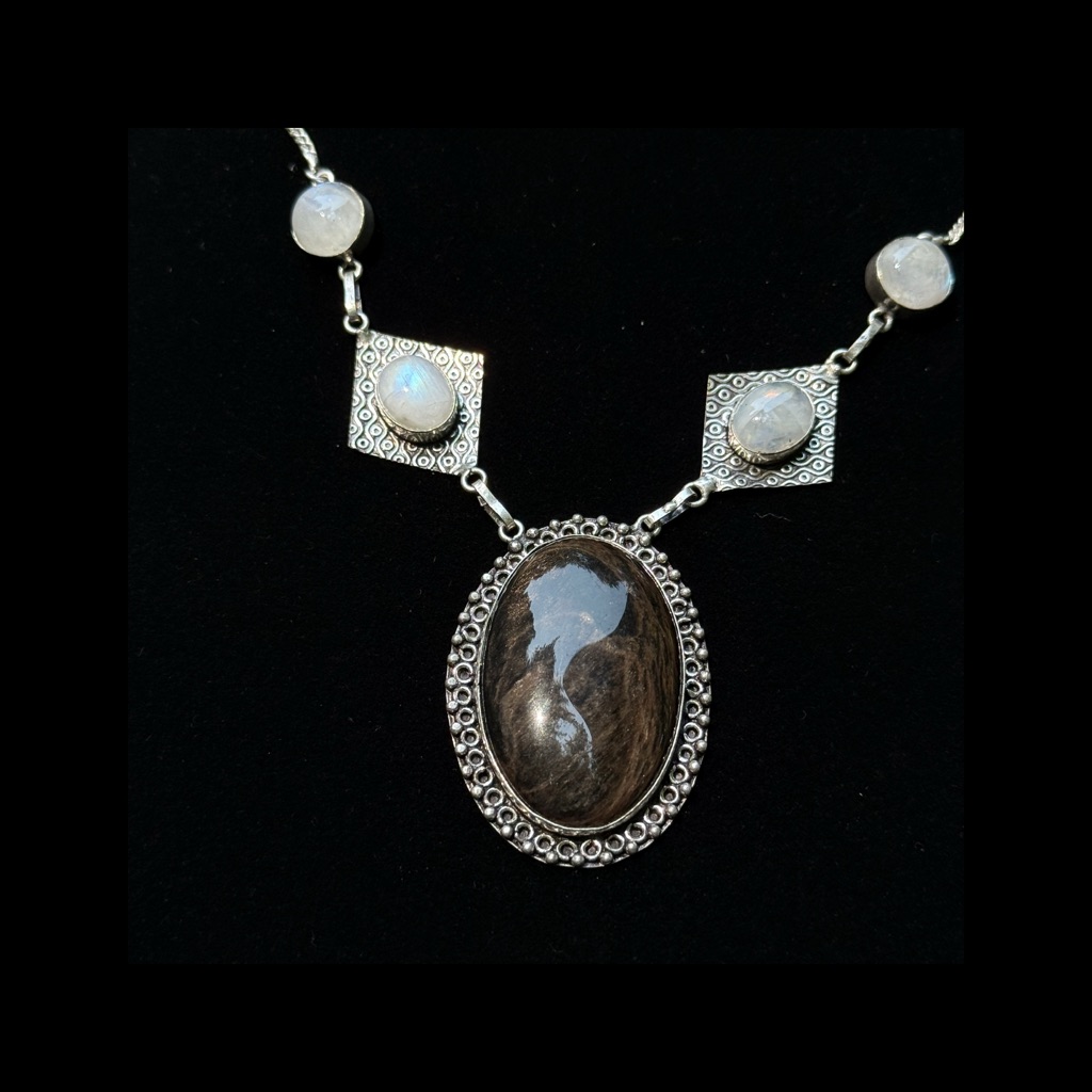 Jasper And Moonstone Accented Necklace